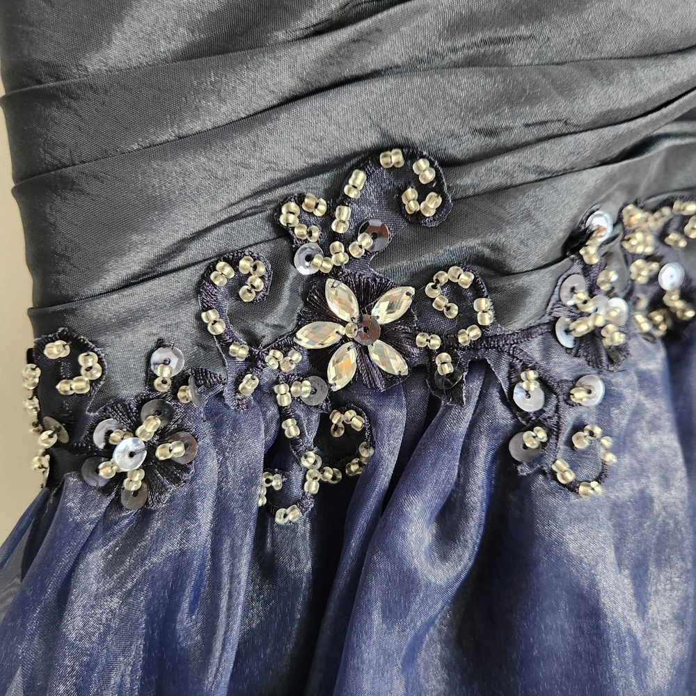 Modest Navy Blue Graduation Dress - Picture 4 of 7